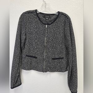Metaphor Black and White Textured Blazer